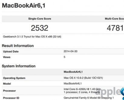 新款MacBook Air跑分出炉：性能小幅提升